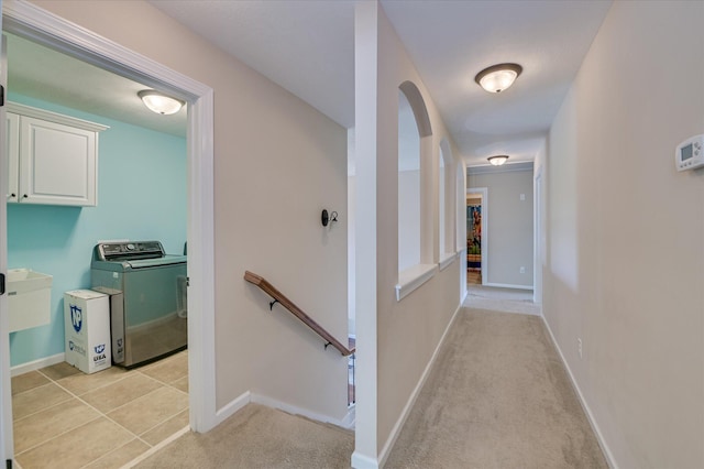 509 Sagebrush Trl, Evans, GA 30809 - hallway featuring light colored carpet, baseboards, and an upstairs landing
