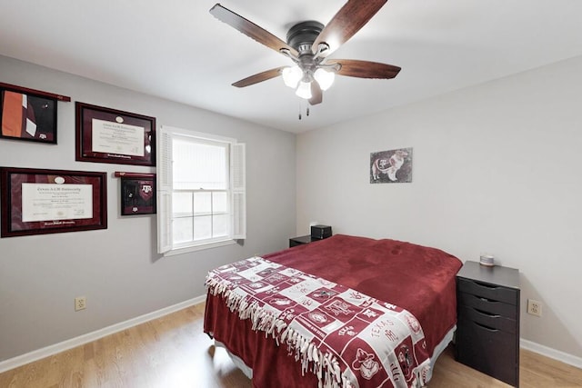 50 Bluff Pointe Way, Aiken, SC 29803 - bedroom featuring wood finished floors, baseboards, and ceiling fan