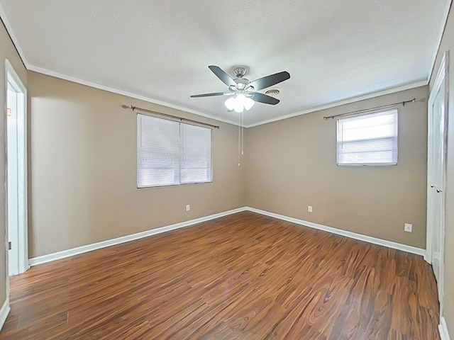 4532 Oakley Pirkle Rd, Martinez, GA 30907 - unfurnished room with wood finished floors, ornamental molding, and ceiling fan