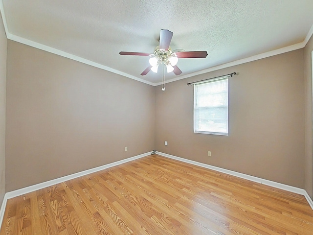 4532 Oakley Pirkle Rd, Martinez, GA 30907 - unfurnished room with ceiling fan, light wood finished floors, ornamental molding, and a textured ceiling
