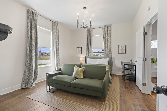 1118 Dantignac St, Augusta, GA 30901 - bedroom featuring hardwood / wood-style floors, a chandelier, and baseboards