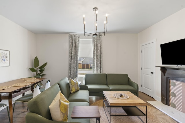 1118 Dantignac St, Augusta, GA 30901 - living room featuring a chandelier and wood finished floors