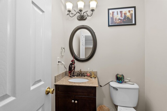 762 Winding Creek Ct, Evans, GA 30809 - half bath with vanity, a chandelier, and toilet