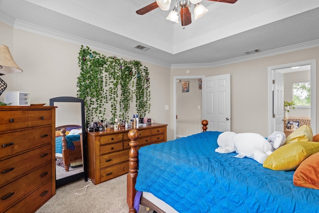 762 Winding Creek Ct, Evans, GA 30809 - bedroom with light colored carpet, crown molding, and a ceiling fan