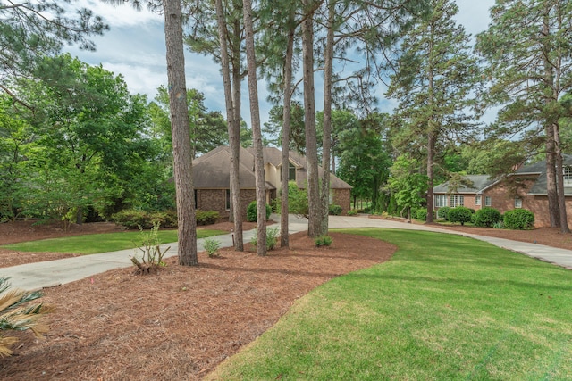 view of front of home with a front yard