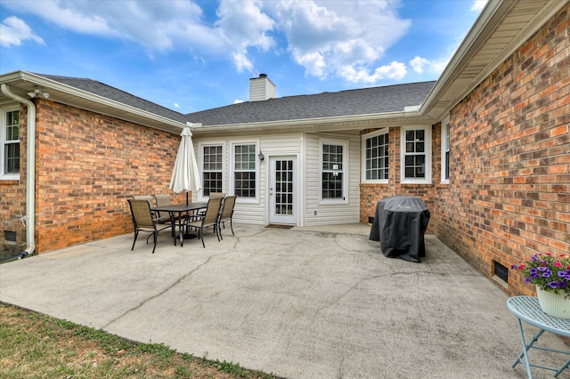 view of patio featuring outdoor dining area and area for grilling