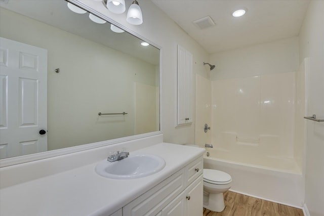 1532 Abby Way, Augusta, GA 30909 - full bath featuring vanity, wood finished floors, shower / bath combination, and recessed lighting