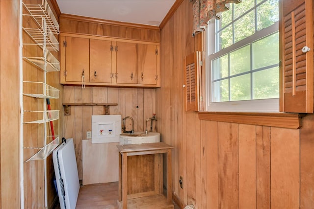 413 Mcintosh Dr, Waynesboro, GA 30830 - kitchen with wood walls and radiator heating unit