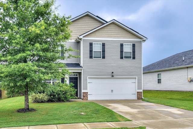 243 Quick Silver Ct, Graniteville, SC 29829 - traditional home with an attached garage, a front lawn, and driveway