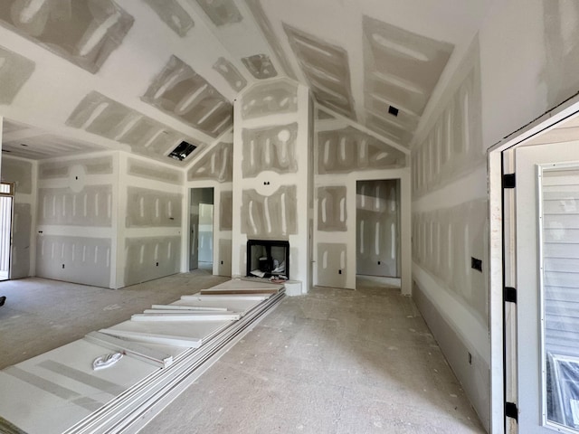 3191 Old Augusta Rd, Dearing, GA 30808 - unfurnished living room with lofted ceiling