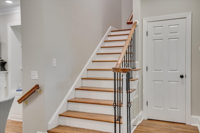 820 Barrett Ln, Augusta, GA 30909 - stairs with wood finished floors and recessed lighting