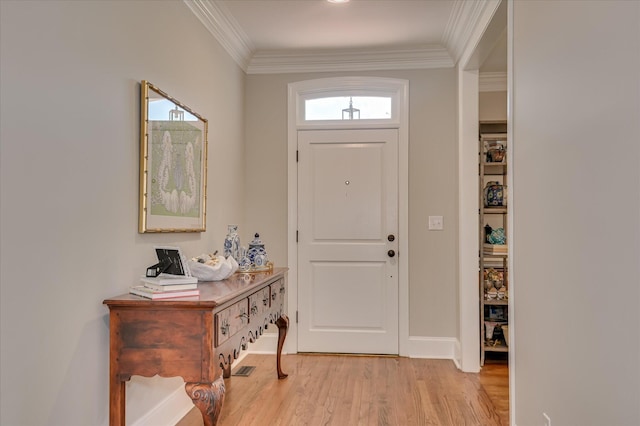 820 Barrett Ln, Augusta, GA 30909 - foyer with light wood-style floors, ornamental molding, and baseboards