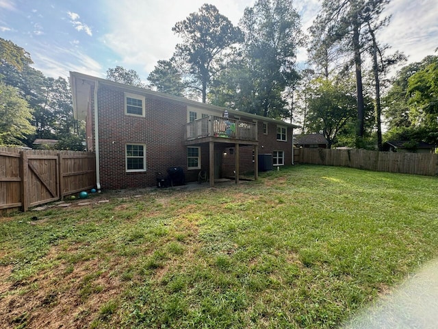 view of yard featuring a deck