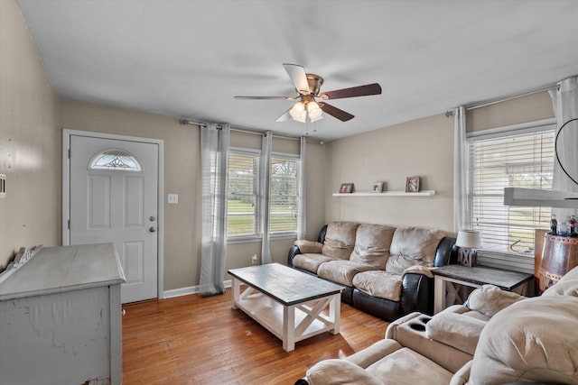 2872 Ga Highway 102, Wrens, GA 30833 - living room featuring ceiling fan and light hardwood / wood-style floors