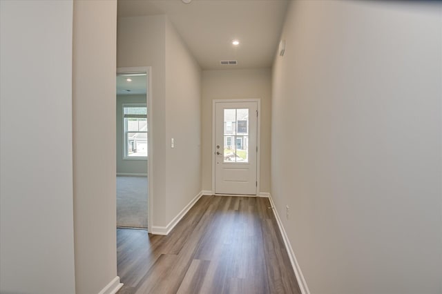 2015 Saylor Ln, Grovetown, GA 30813 - entryway featuring dark wood-type flooring, baseboards, and recessed lighting