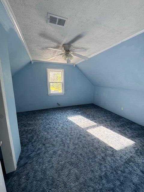 6183 Columbia Rd, Appling, GA 30802 - bonus room with a ceiling fan, vaulted ceiling, a textured ceiling, and carpet floors