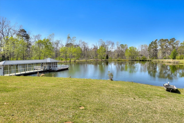 4512 Hardy Mcmanus Rd, Evans, GA 30809 - dock area with a water view and a yard