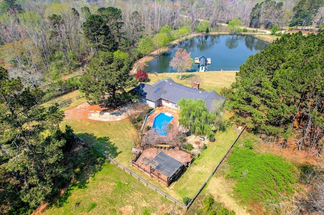 4512 Hardy Mcmanus Rd, Evans, GA 30809 - birds eye view of property with a water view and a wooded view