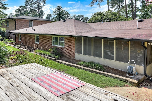 3114 Sussex Rd, Augusta, GA 30909 - wooden deck featuring a sunroom