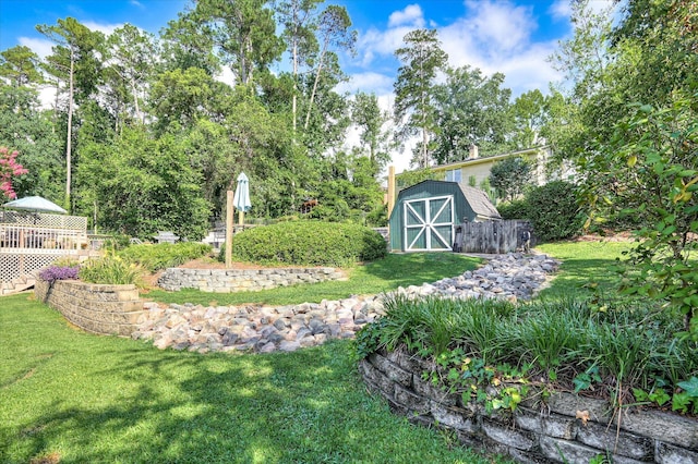 3114 Sussex Rd, Augusta, GA 30909 - view of grassy yard with a storage unit and a deck