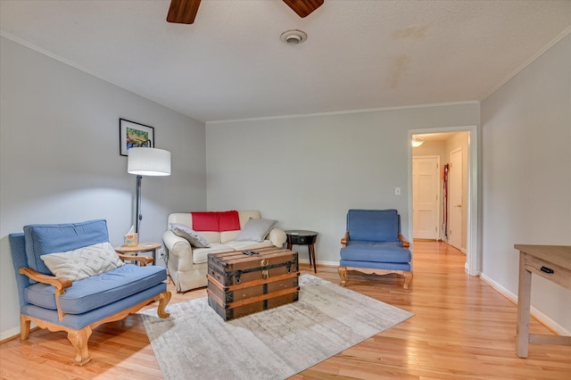 3114 Sussex Rd, Augusta, GA 30909 - living area with ceiling fan, light wood-style floors, and crown molding