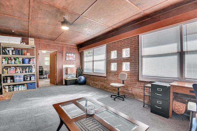 3114 Sussex Rd, Augusta, GA 30909 - office area with carpet and brick wall