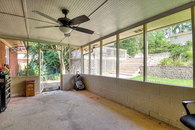 3114 Sussex Rd, Augusta, GA 30909 - unfurnished sunroom featuring ceiling fan and plenty of natural light