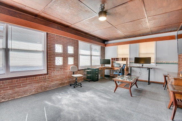 3114 Sussex Rd, Augusta, GA 30909 - office featuring brick wall and carpet floors