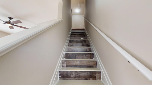 195 Sims Ct, Augusta, GA 30909 - staircase with ceiling fan