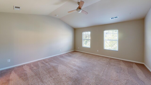195 Sims Ct, Augusta, GA 30909 - unfurnished room with a ceiling fan, vaulted ceiling, and light colored carpet