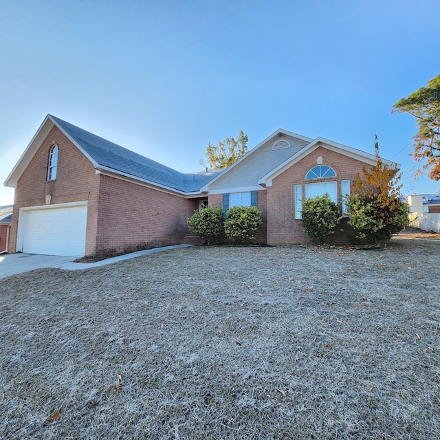 view of front of house with a garage