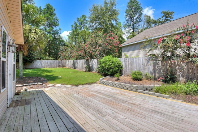 deck with a yard