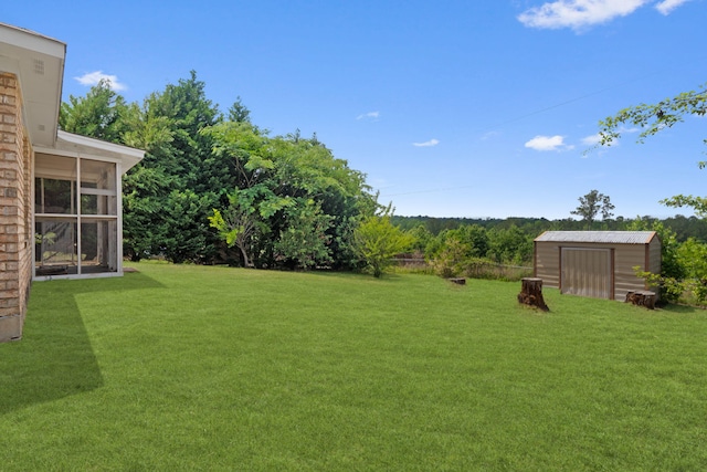 3363 Saddlebrook Dr, Hephzibah, GA 30815 - view of green lawn featuring a storage unit and an outbuilding