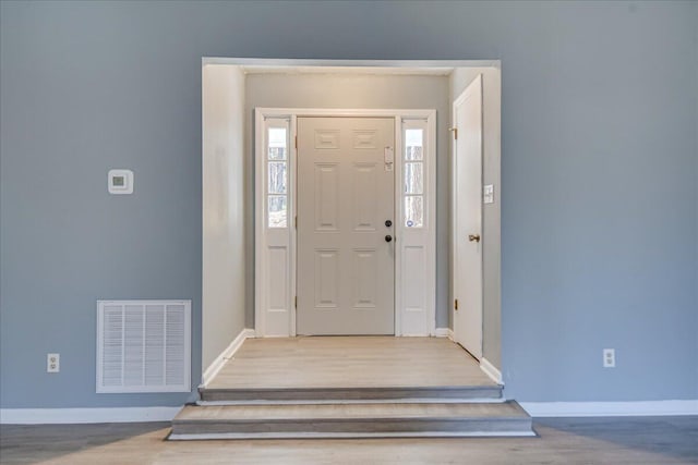 foyer featuring light hardwood / wood-style floors