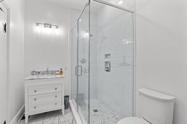 946 Milledge Rd, Augusta, GA 30904 - full bath with marble look tiles, vanity, and a stall shower