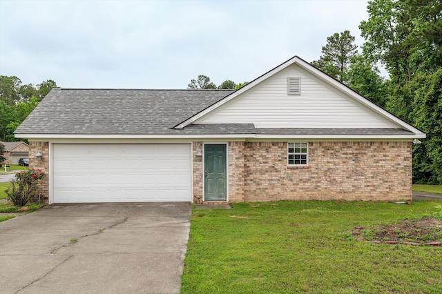 3007 Ashland Way, Grovetown, GA 30813 - view of front of property featuring driveway, a garage, a front lawn, brick siding, and a shingled roof