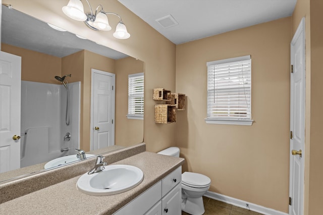 3007 Ashland Way, Grovetown, GA 30813 - bathroom with toilet, vanity, plenty of natural light, and tile patterned flooring