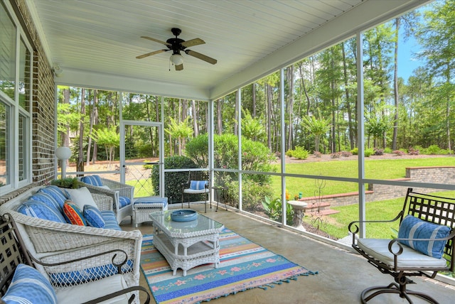 3005 Timber Woods Dr, Appling, GA 30802 - sunroom with a ceiling fan