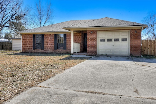 ranch-style home with a garage