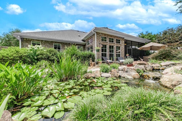 3039 Tarleton Ct, Beech Island, SC 29842 - rear view of property with a sunroom and brick siding