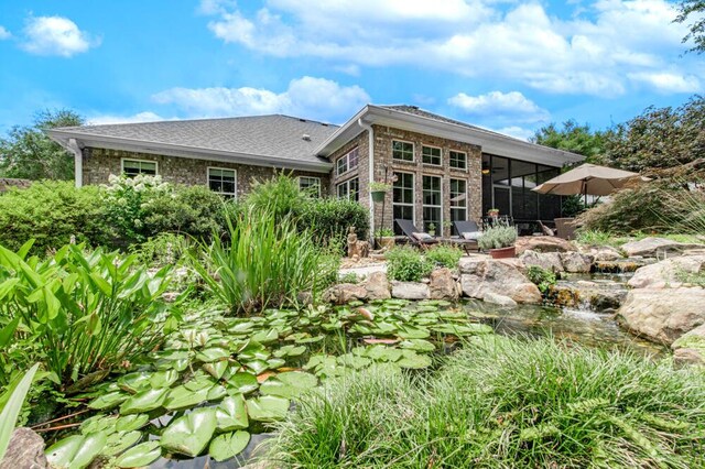 3039 Tarleton Ct, Beech Island, SC 29842 - rear view of property with a sunroom and brick siding
