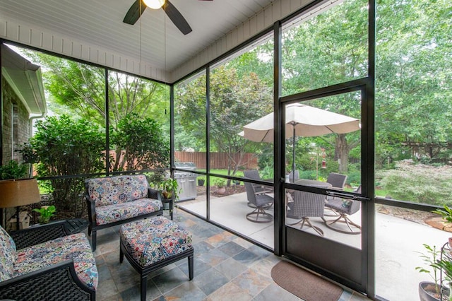 3039 Tarleton Ct, Beech Island, SC 29842 - sunroom / solarium with a ceiling fan and outdoor dining space