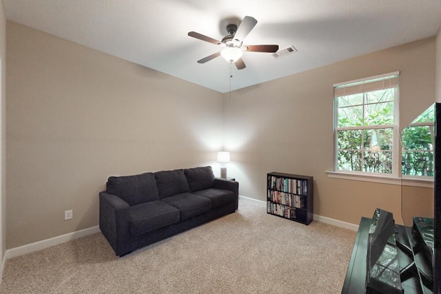 3039 Tarleton Ct, Beech Island, SC 29842 - living area featuring carpet and a ceiling fan
