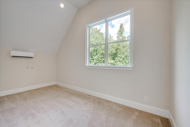 1034 N Pointe Ct, Tignall, GA 30668 - additional living space featuring an AC wall unit, carpet, and vaulted ceiling