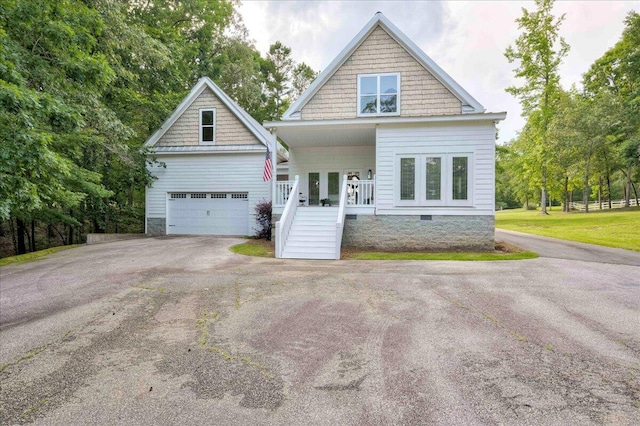 1034 N Pointe Ct, Tignall, GA 30668 - view of front of home with stairway and covered porch