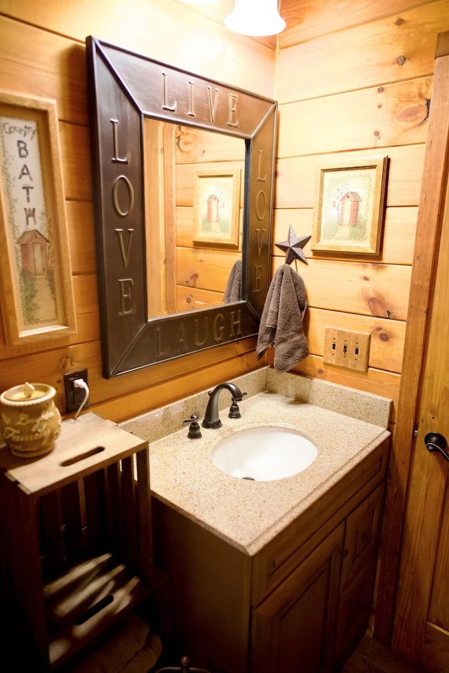 545 Beech Island Ave, Beech Island, SC 29842 - bathroom with vanity and wood walls