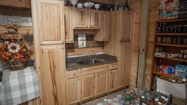 545 Beech Island Ave, Beech Island, SC 29842 - kitchen with light brown cabinetry and wood walls