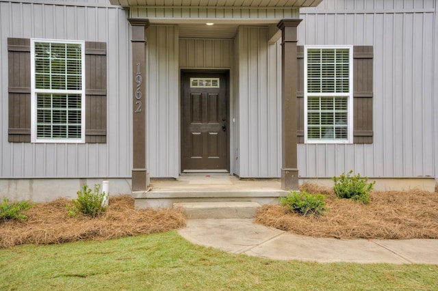 1962 Bunting Dr, North Augusta, SC 29841 - entrance to property featuring board and batten siding