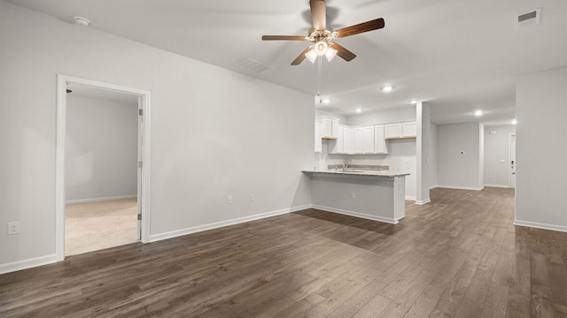 2912 Saltwater Bnd, Beech Island, SC 29842 - unfurnished living room featuring dark hardwood / wood-style floors and ceiling fan