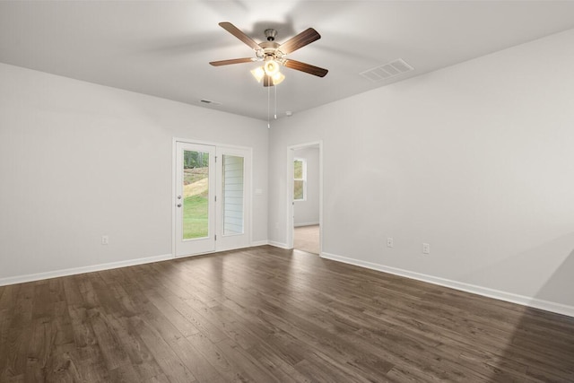 2912 Saltwater Bnd, Beech Island, SC 29842 - empty room with ceiling fan and dark hardwood / wood-style flooring